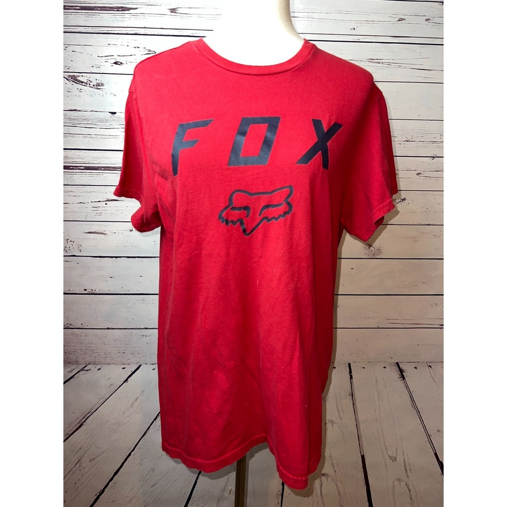 Fox Racing Tee‎ Shirt Mens size Medium Standard Fit Graphic Moto T-Shirt Red